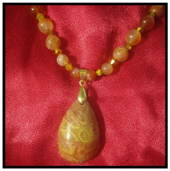 Natural fossil necklace Sea coral fossil - Picture 5 of 7